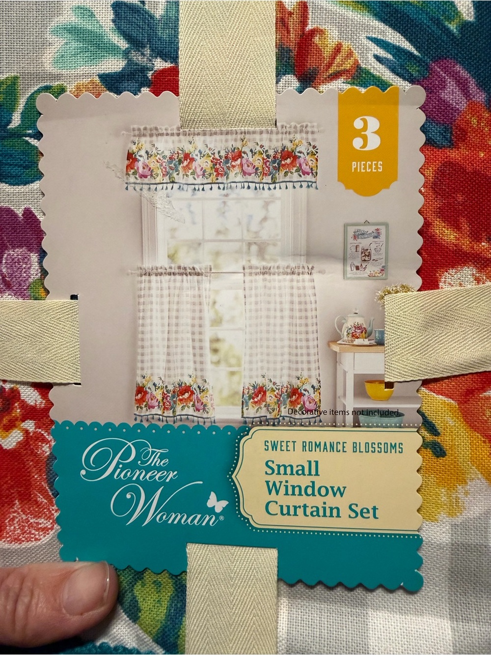 The Pioneer Woman Sweet Romance Blossoms Small Window Curtain Set - Floral NEW